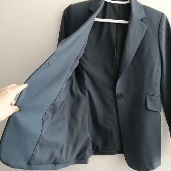 Theory Brixmill Betoken Virgin Wool Single Breasted Blazer Suit Jacket Blue 0 - Picture 7 of 17